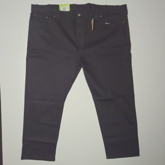502 Levis Mens Jeans 50x30 Taper Fit Stretch Cotton Big & Tall Black Denim NWT - Picture 3 of 12